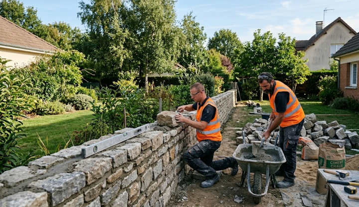 Construction de muret, Saint-Polycarpe